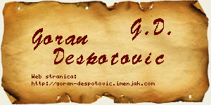 Goran Despotović vizit kartica